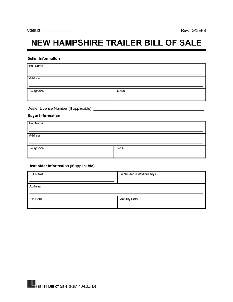 Download New Hampshire Tons Template in PDF